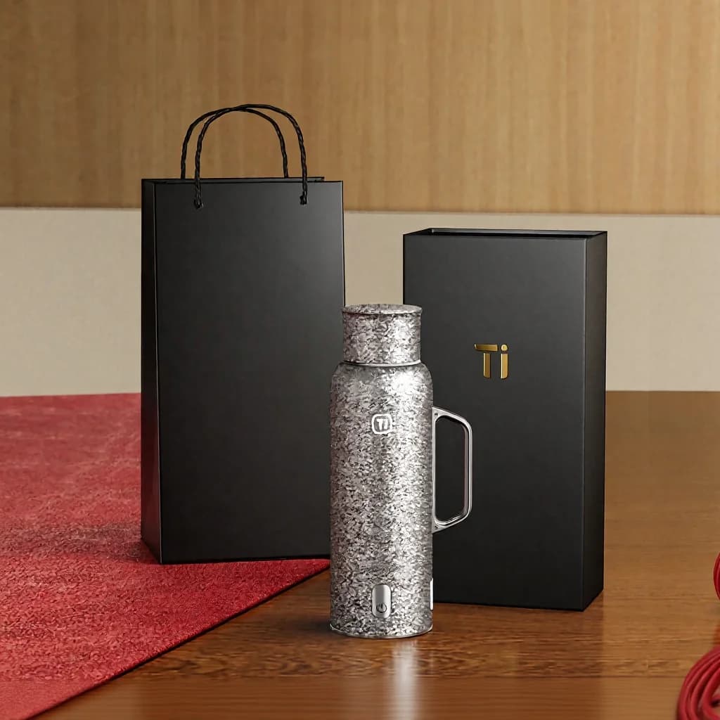 Топлоизолирана чаша от чист титан с дисплей за температура, 601-700ml