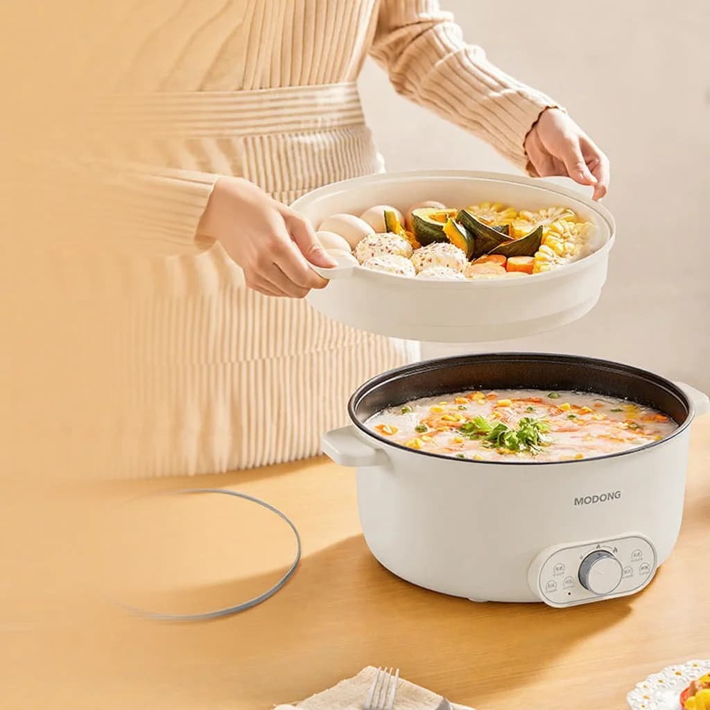 Електрическа уок тенджера 6L 7L 8L с уред за задушаване, 220V