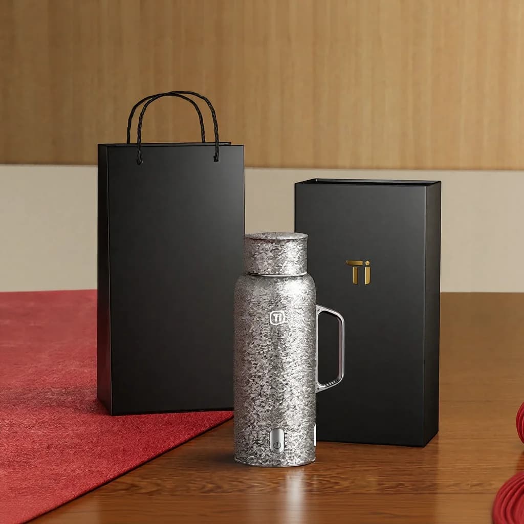 Топлоизолирана чаша от чист титан с дисплей за температура, 601-700ml