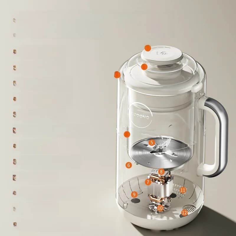 Нагряващ блендер 1.2L с тъч управление, неръждаема стомана