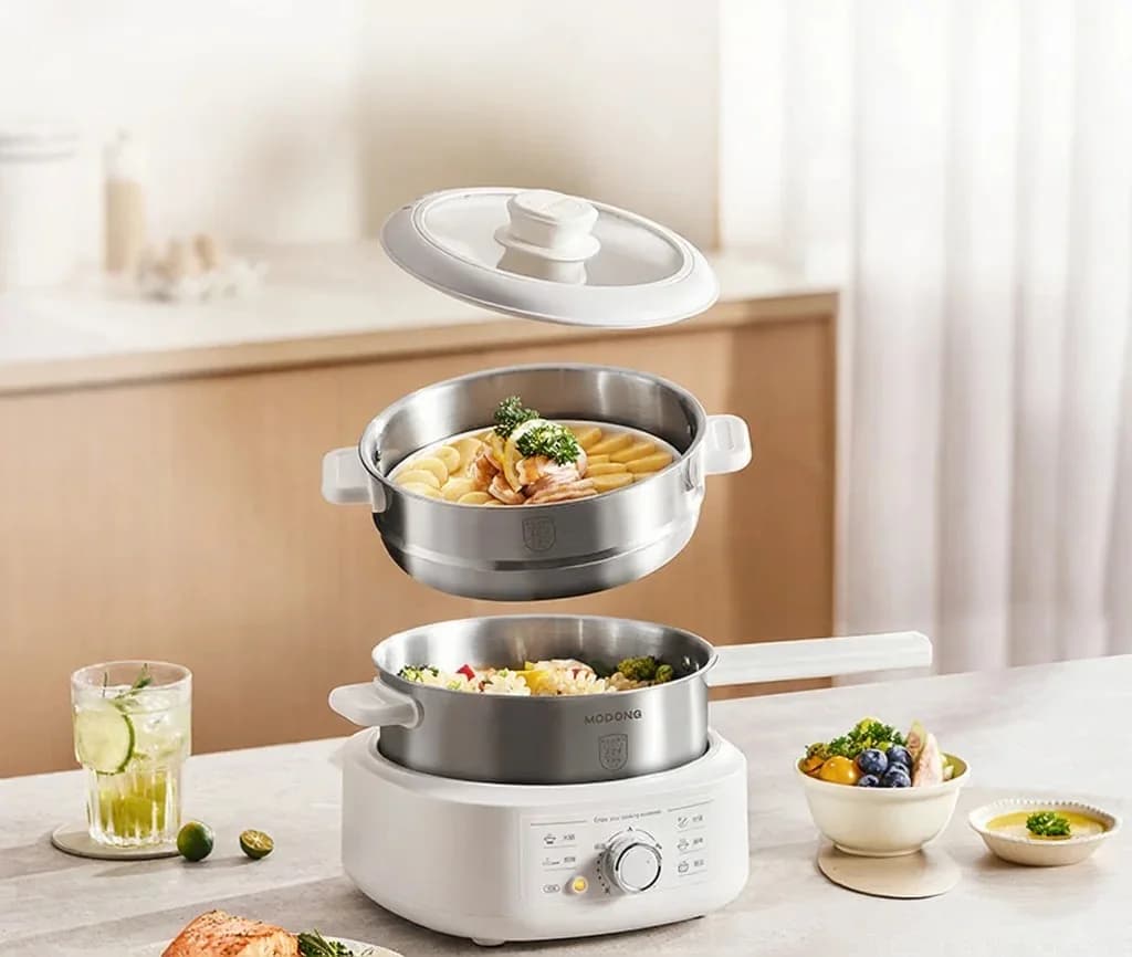 Електрически хот пот от неръждаема стомана с уред за пара, 3L, 220V
