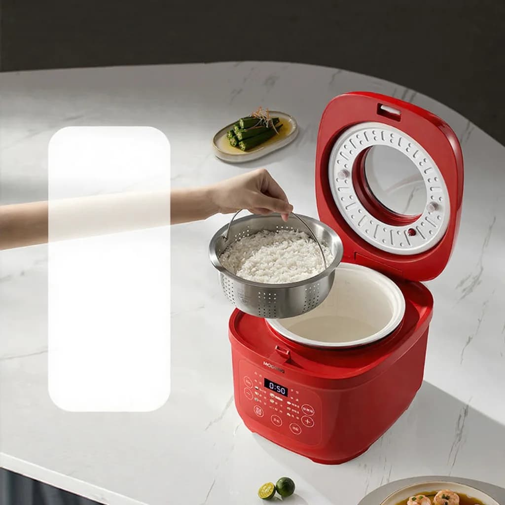 Електрически тенджера за ориз 3L с керамичен вътрешен съд, 600W