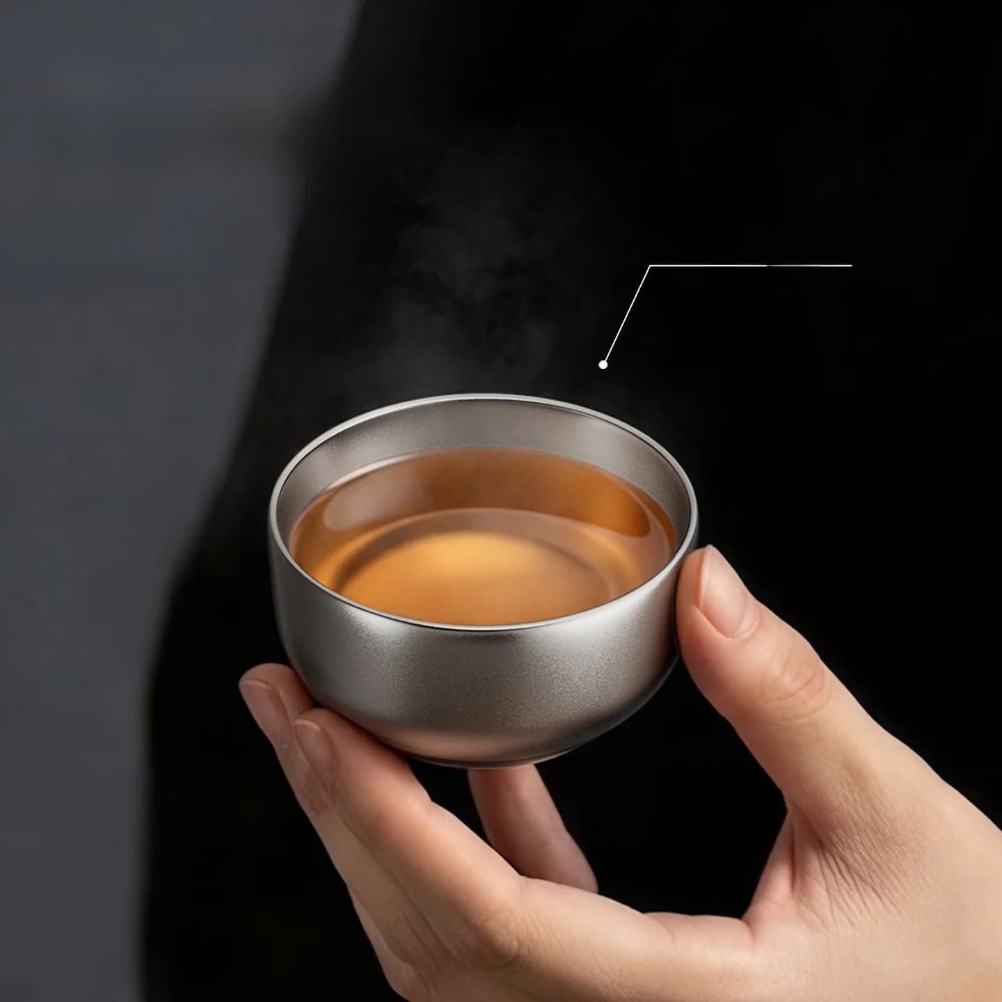 Чаша за чай Gongfu от чист титан 55ml, ръчна изработка, гладък завършек