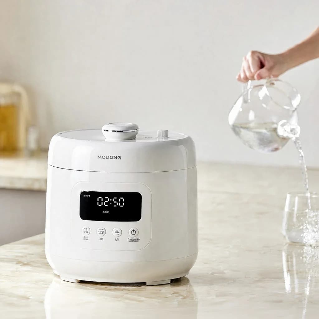 Електрическа тенджера под налягане 4L с керамична вложка, 800W, таймер 17-24ч