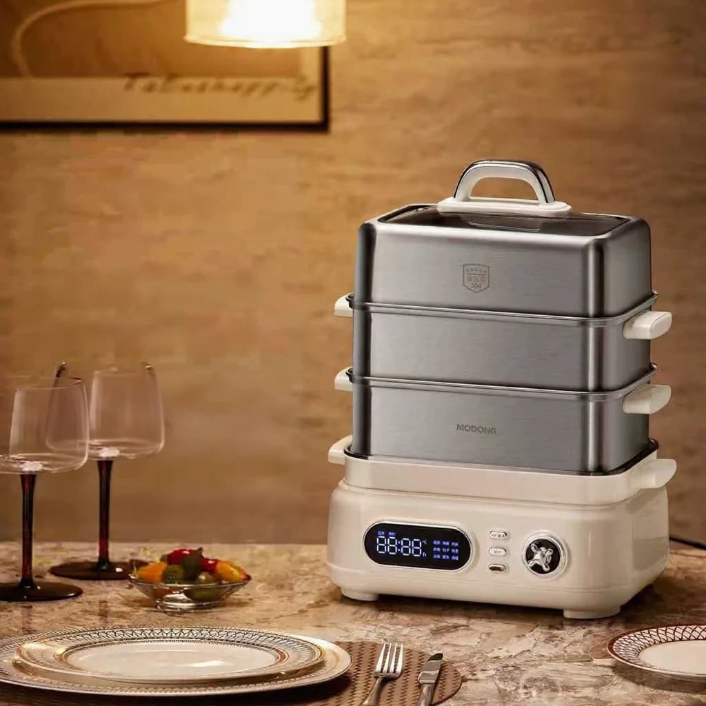 Електрическа пароварка от неръждаема стомана с 3 нива, 18L, 220V, 1500W