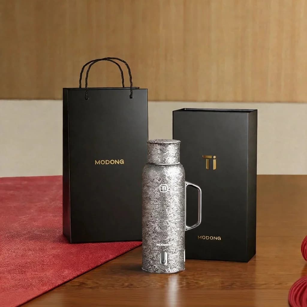 Титаниева нагряваема изолирана чаша с дръжка 680ml подаръчна кутия