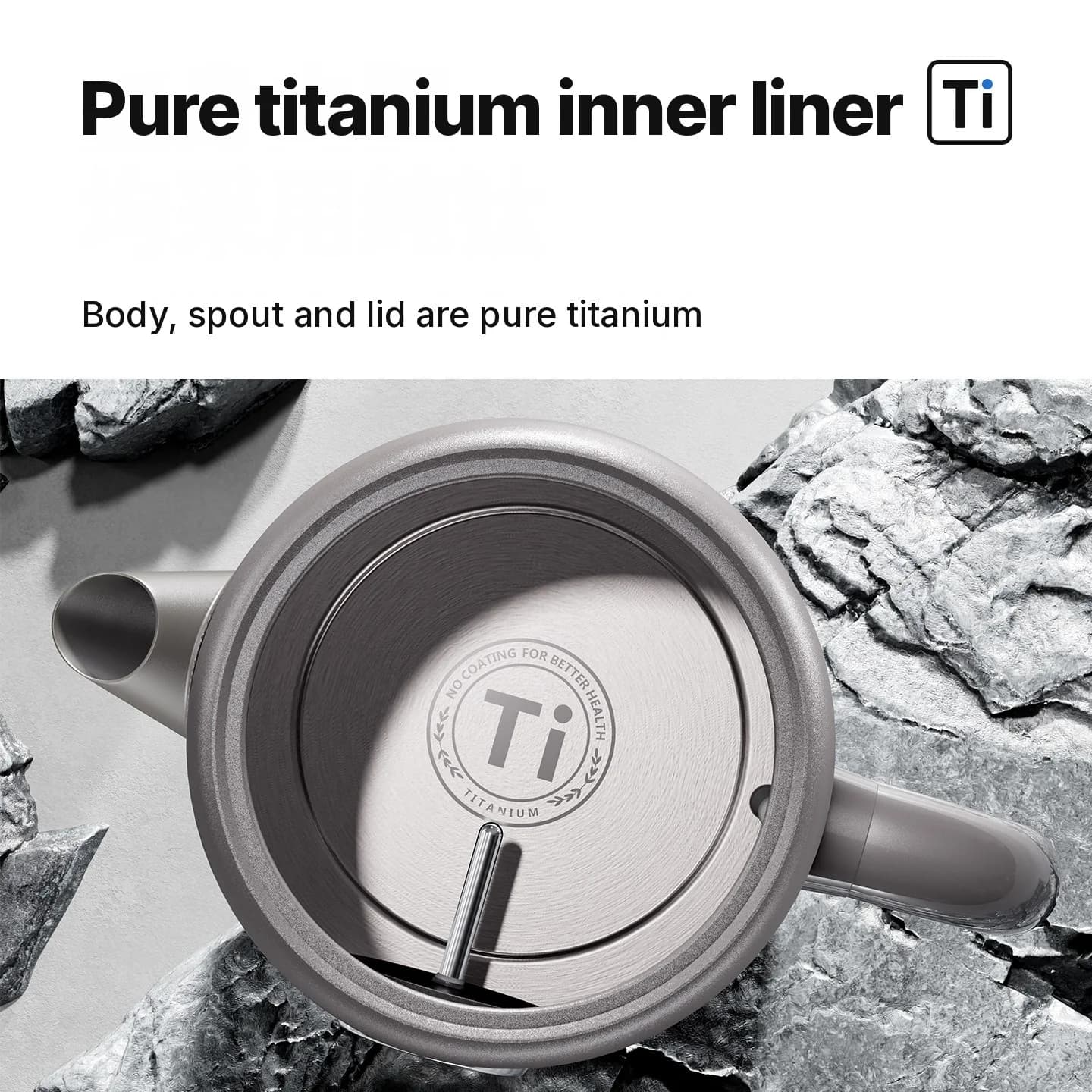 Чайник от чист титаний 1.8L с дисплей за температурата