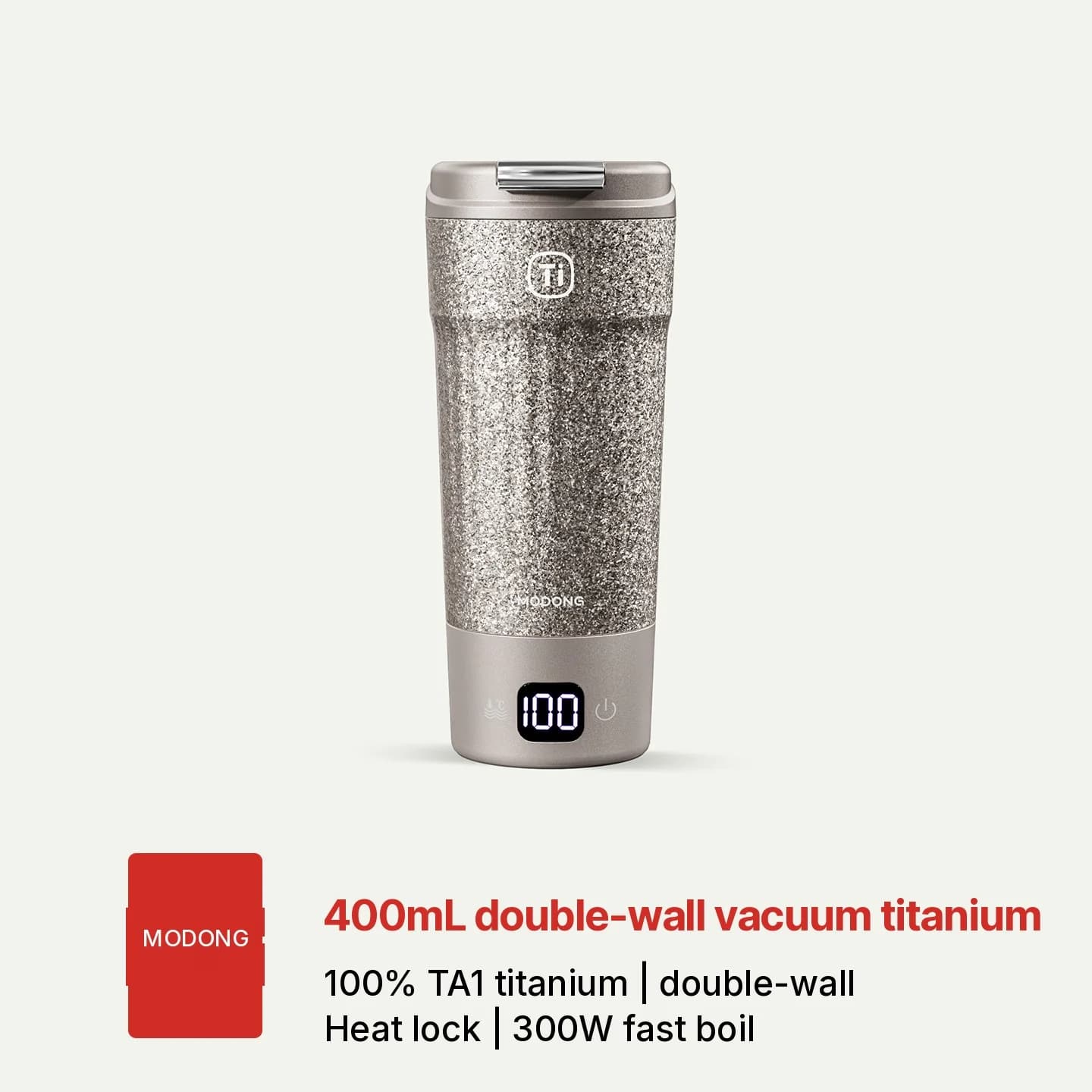 Електрическа пътническа чаша от титаний 400ml с дисплей за температура