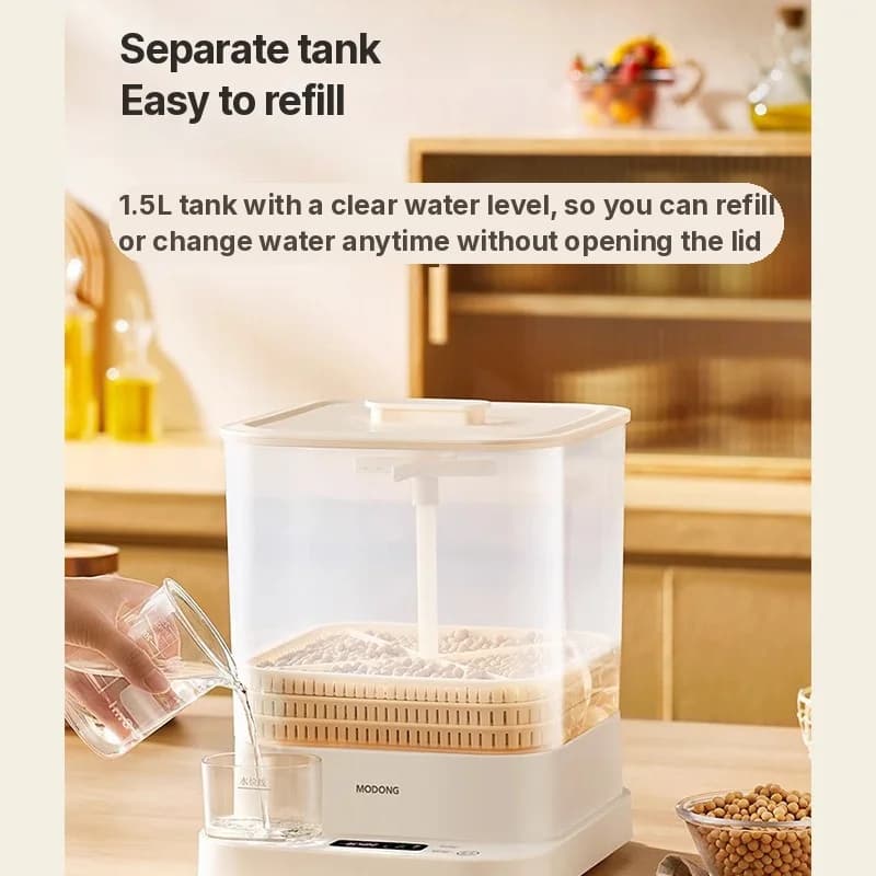 Електрическа машина за кълнове за дома, 1.5L, 20W, 3 нива