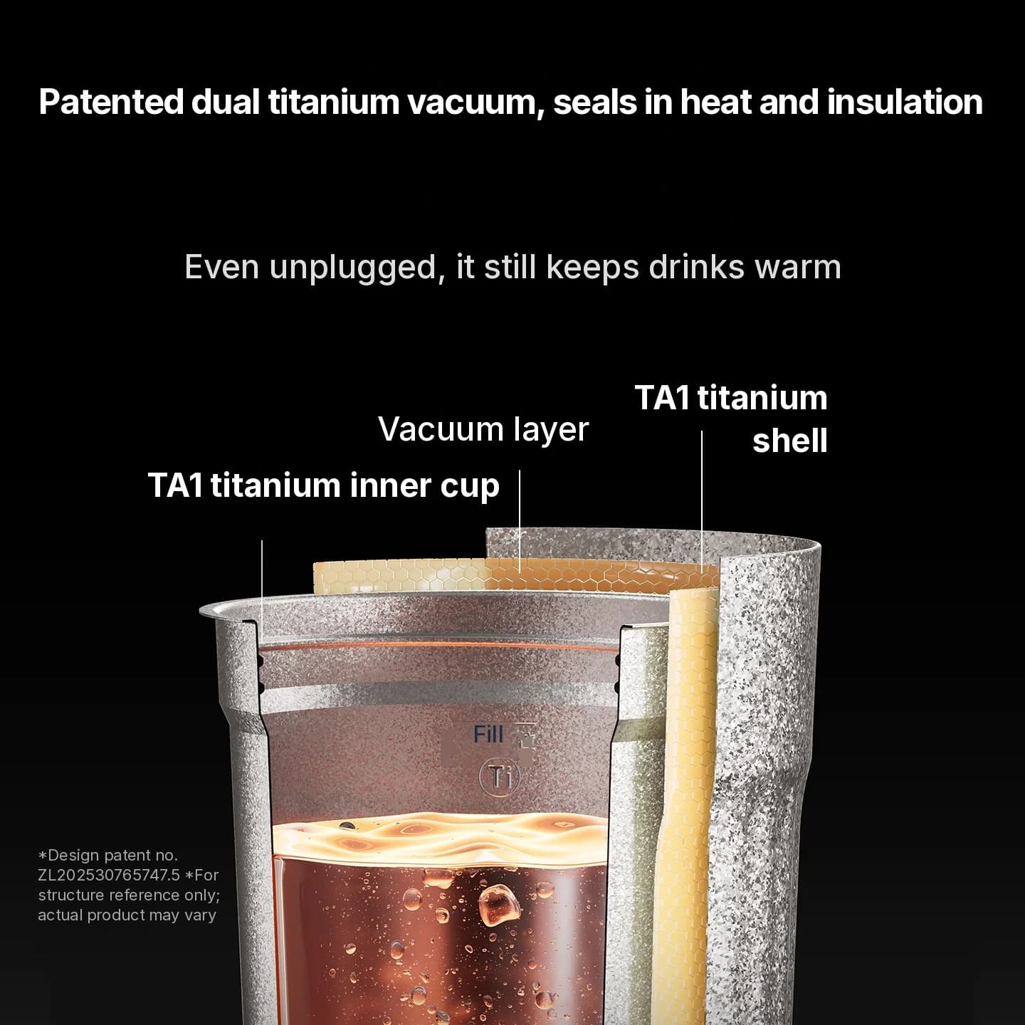 Електрическа пътническа чаша от титаний 400ml с дисплей за температура
