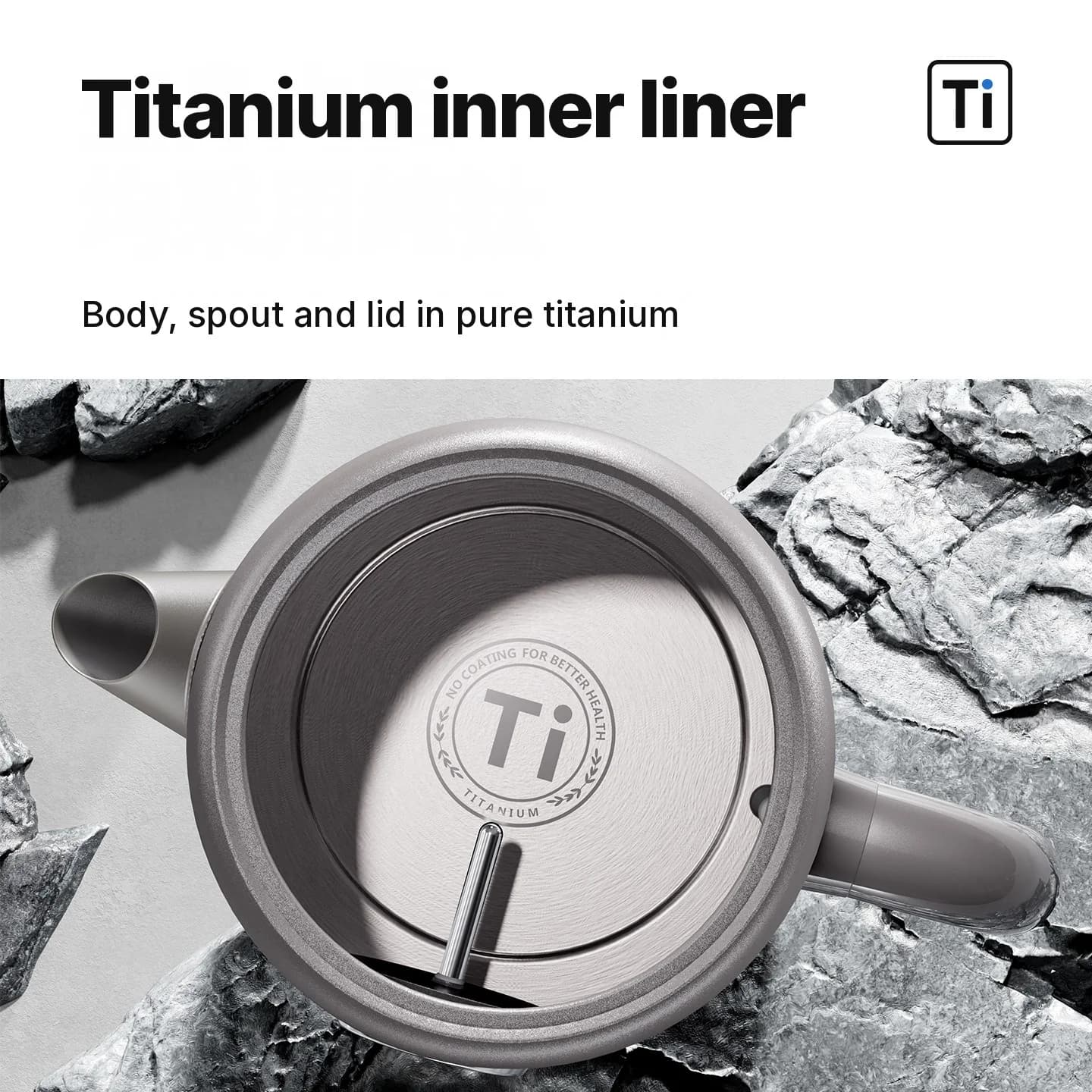 Електрическа кана от чист титан 1.8L с дисплей за температура