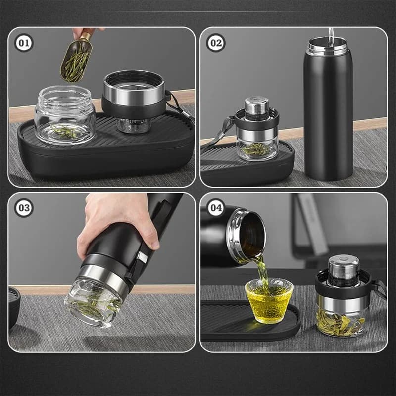 750ml/1100ml термос с цедка за чай