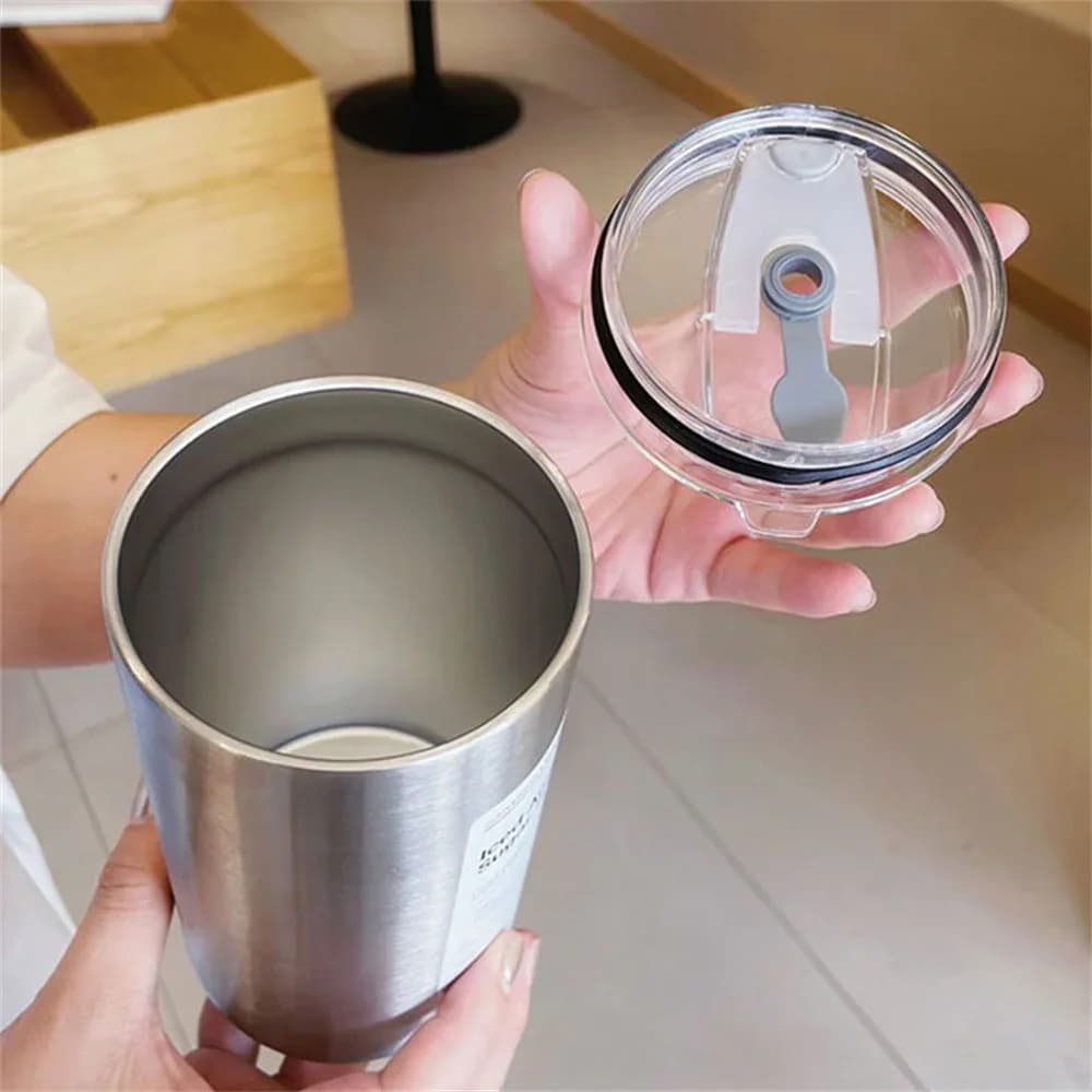 600ml термос чаша със сламка